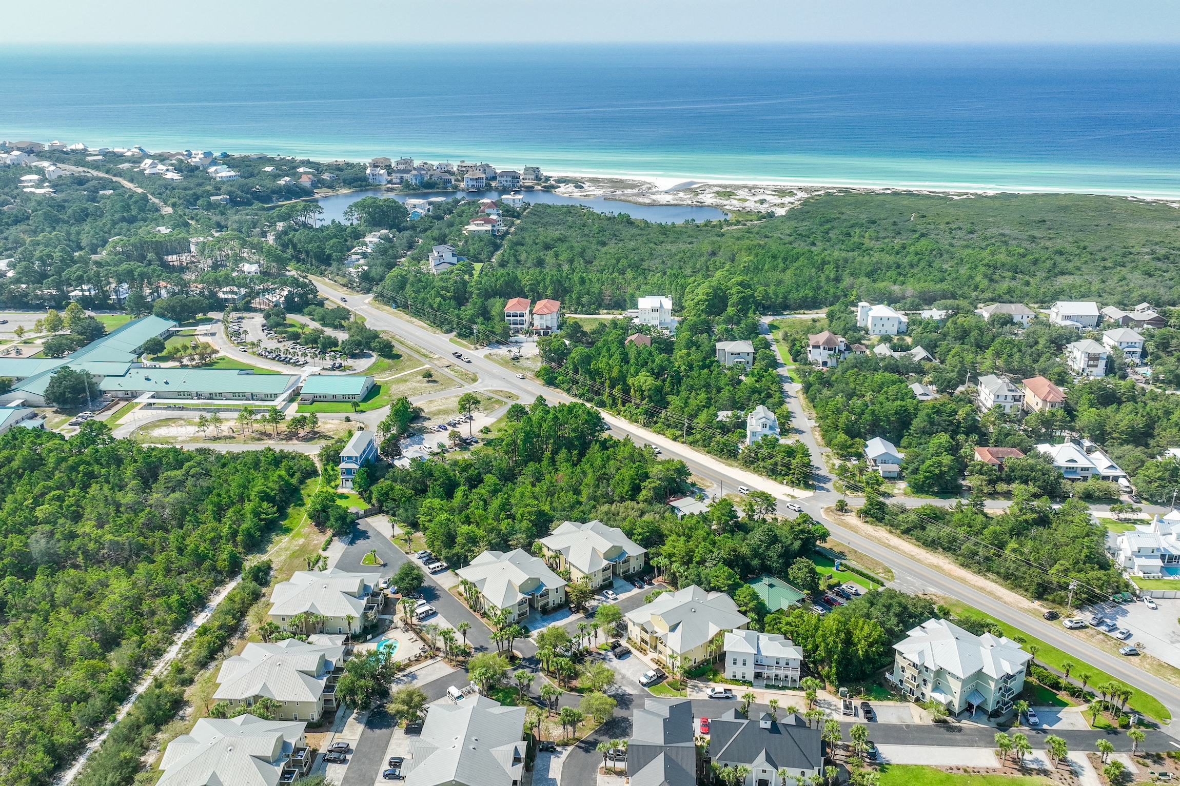 Drone View of 30A and Gulf of Mexico